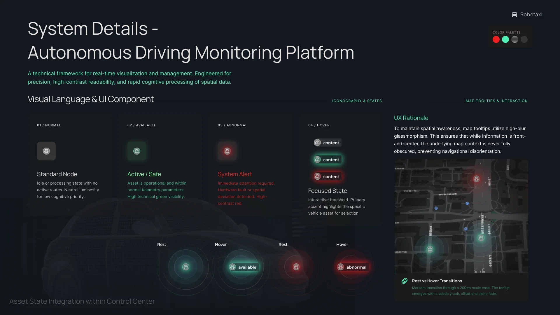 Autonomous driving monitoring platform dashboard
